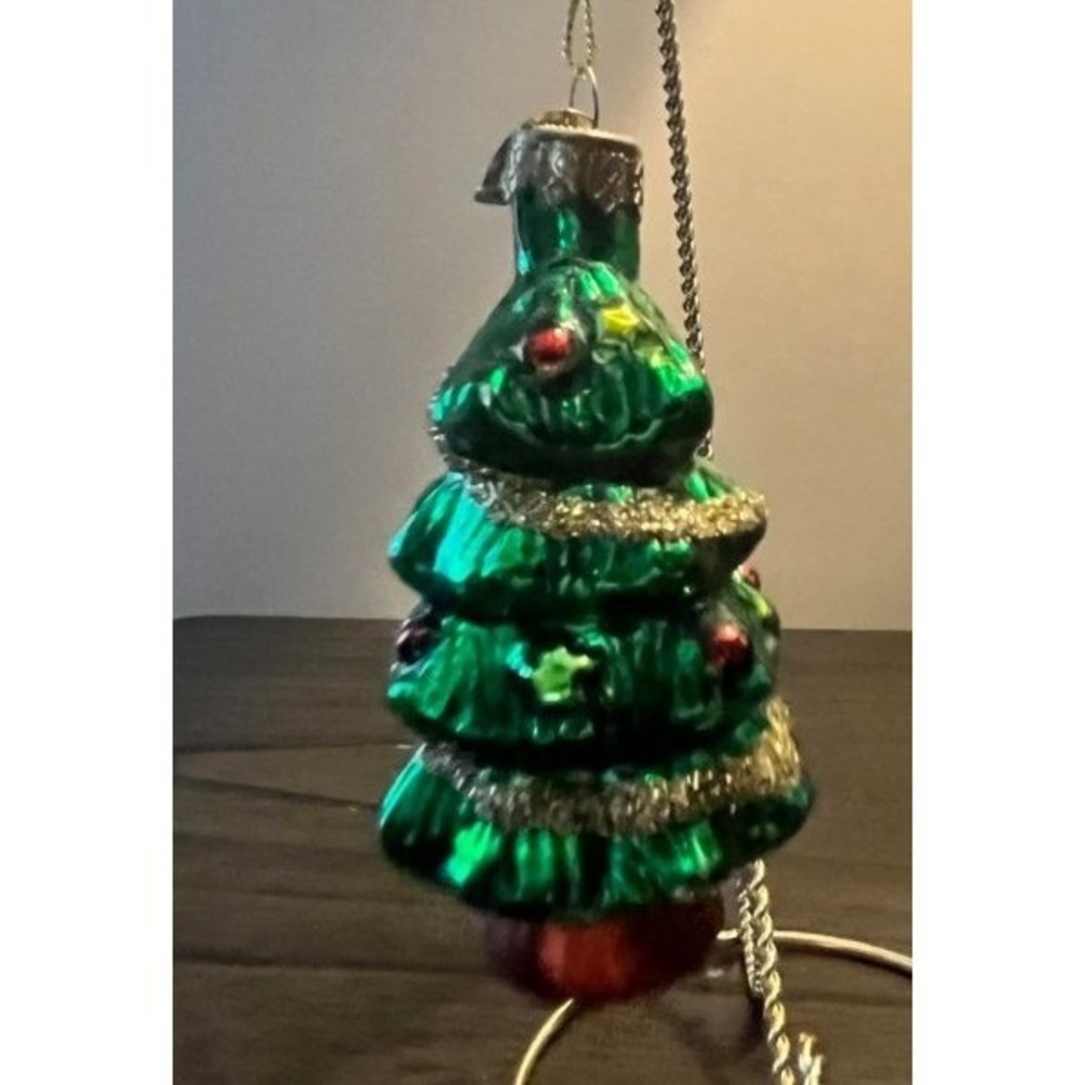 Thomas Pacconi Classics 2003 Christmas Tree Blown Glass Ornament 3.25"
